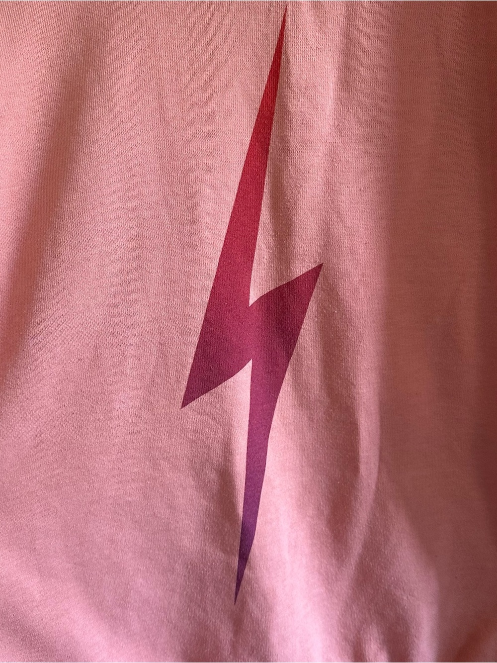Aviator Nation Pink Faded Lightning Bolt Crewneck Sweatshirt XL - Picture 2 of 5